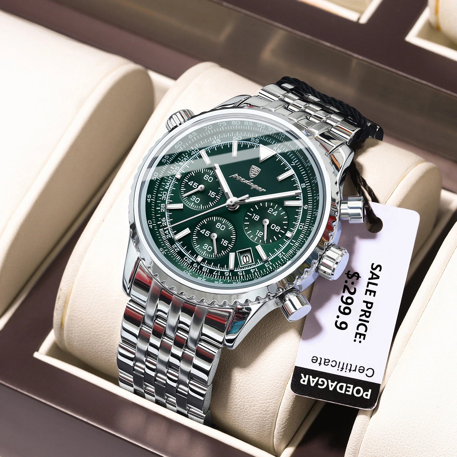 Men Waterproof Luminous Date Chronograph Watch