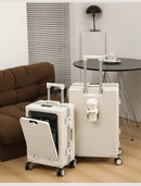 Aluminum Suitcase Front Opening Rolling Luggage
