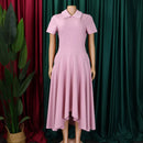 Women's Pleated Short Sleeves length Gown