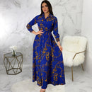 Digital Printed Single Breasted Long Dress Spring Autumn Women New Fashionable Women's Casual Long Sleeved Shirt Collar Dress
