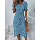 Women's V-Neck Floral Midi Dress