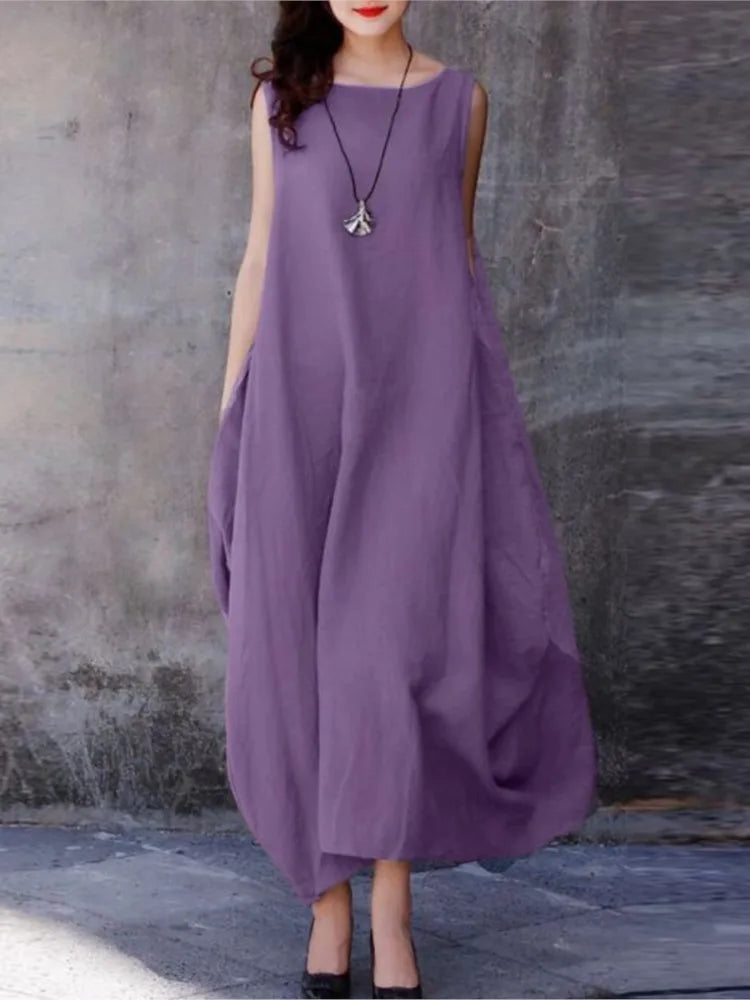 Women's Long Loose Sleeveless Dress