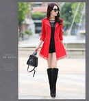 2025Spring Autumn New Windbreaker Coat Women Fashion Slim Mid Long Lace Trench Coat Female Casual Double-breasted Outerwear Tops