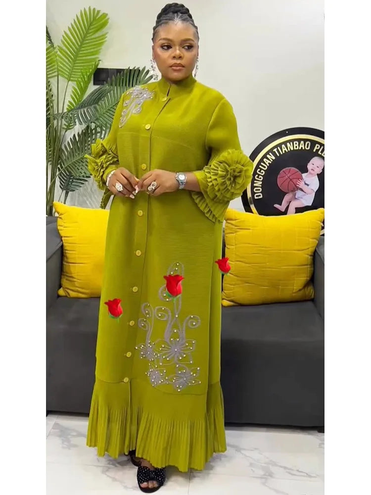 Women Lapel Flower Dress