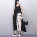 Unique Style New 2025 Summer Korean Style Woman Black Sleeveless Sundress Loose Fit Girls Casual Beach Cute Sun Dress JKXD057