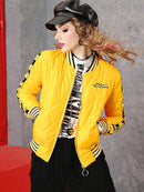 Yellow Winter coat for women short jackets for women Women's Long Sleeve coat Woman clothing Women's top