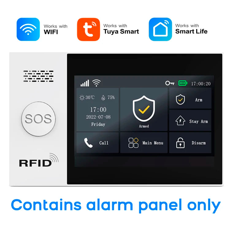 Tuya Smart Life APP Compatible Wireless GSM Alarm System WiFi Burglar Detection Real-Time Alerts for Home Garage Office Shop
