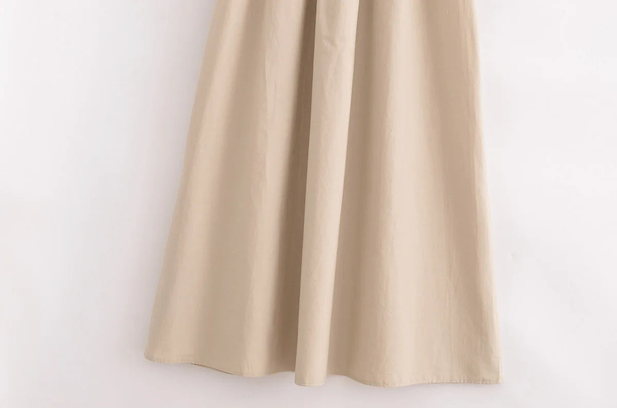 Fashion temperament European and American style summer women's clothing new two-color splicing long vest dress