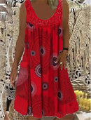 Digital printed off shoulder sexy camisole loose fitting dress lace casual dress  summer dress