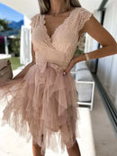 Women's V Neck Lace Dress