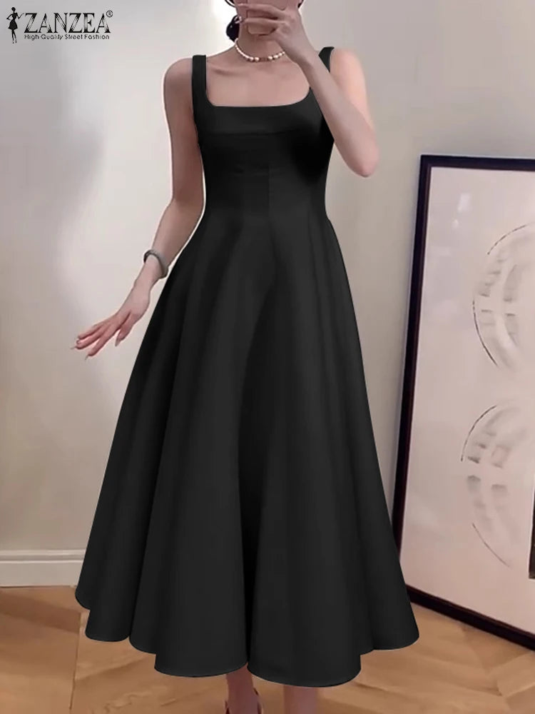 Women Vintage Sleeveless Tank Dress
