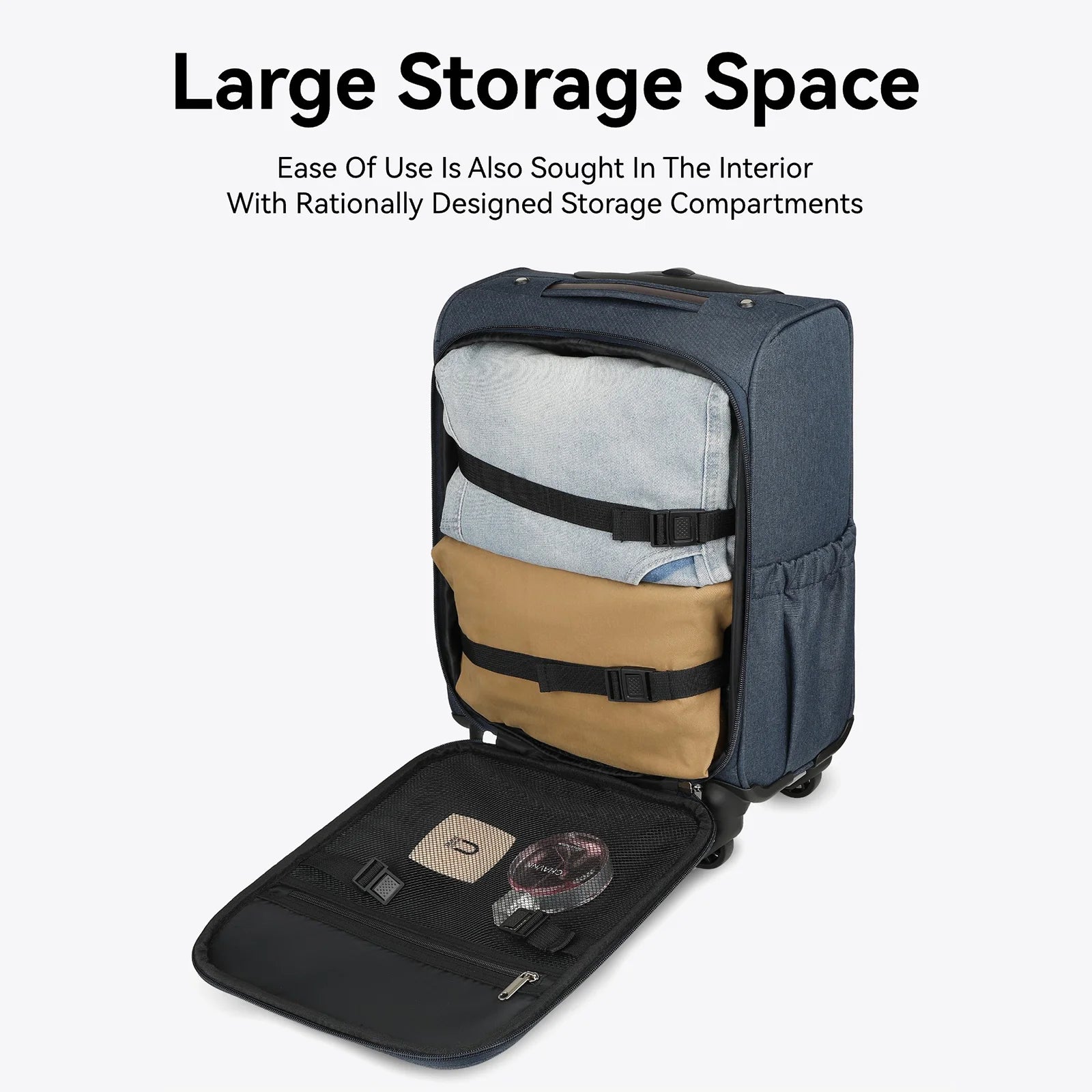 15 Inch Rolling Trolley Suitcase