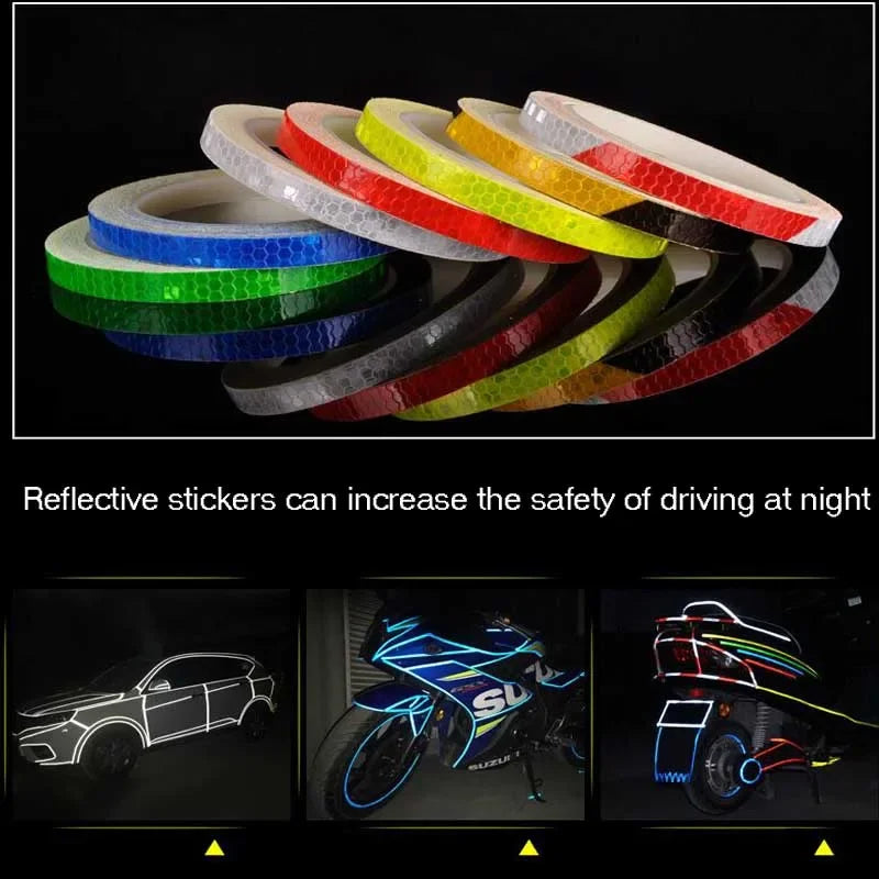 1cmx8m Bike Stickers Reflective Tape