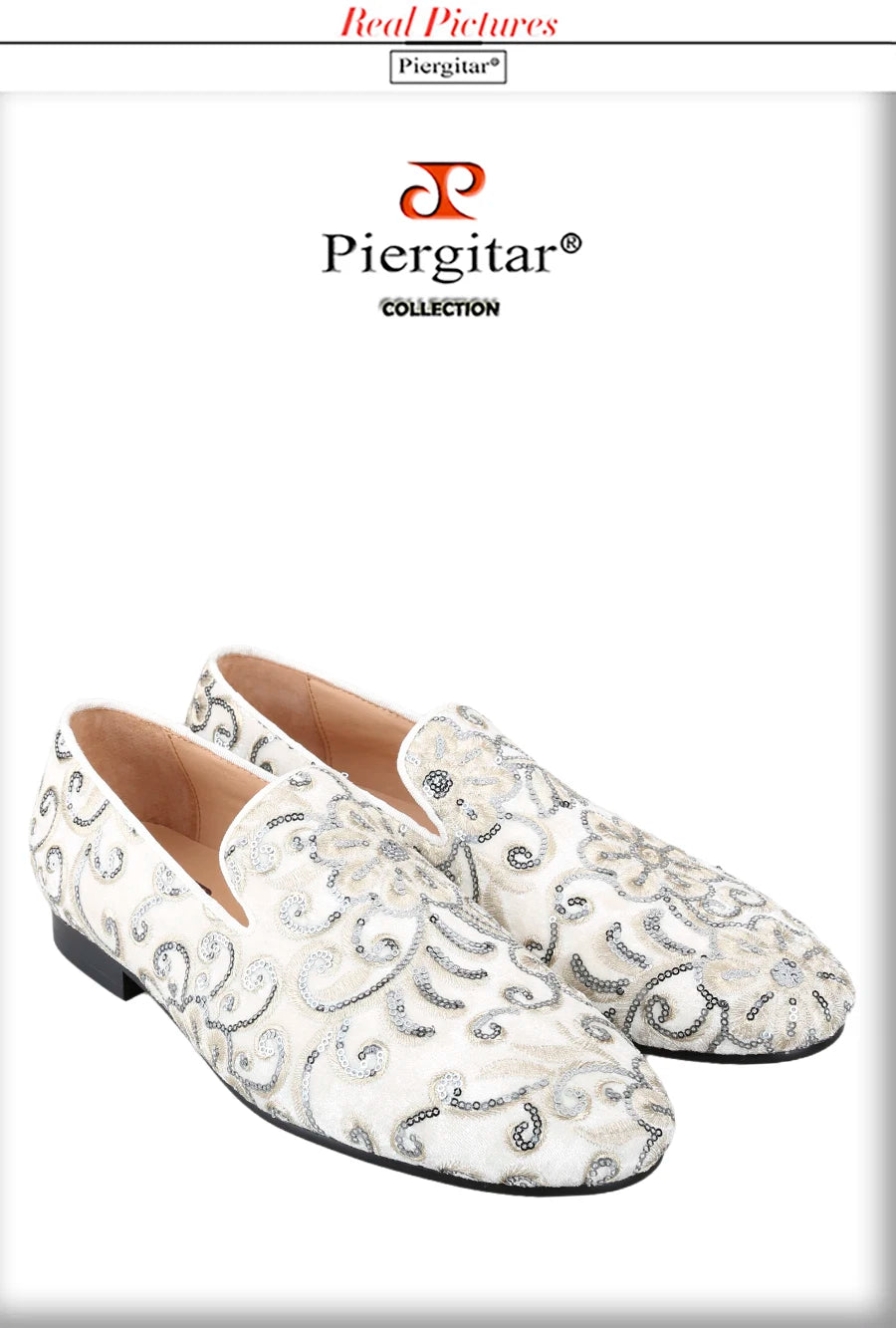 Piergitar Handmade Paisley Pattern Bling Men Velvet Shoes For Party And Wedding Superglamourous Brand Same Model Slip-On Loafers