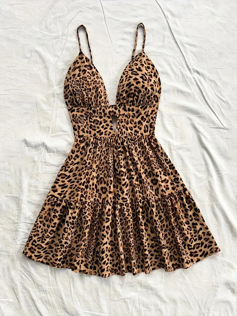 Women Sleeveless Backless Mini Dress