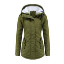 Women's Warm Hooded Parkas, Thick Plush Coats, Female Mid-Long Cotton Jacket, Winter Outwear, Big Size, S-5XL