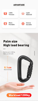 D Shape Safety Carabiner Aluminum Key Hooks