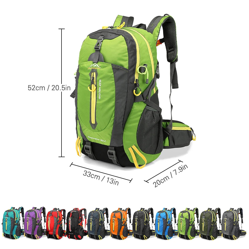 40L Water Resistant Travel Backpack