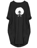 Plus Size Women Short Sleeve O-Neck Loose Dress