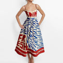 Women's Party Dresses with Sleeveless Low Cut A-line Dresses and Spaghetti Straps in Trendy Prints