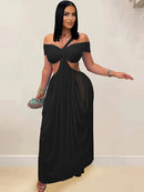 Hollow Out Backless Long Dress