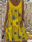 Digital printed off shoulder sexy camisole loose fitting dress lace casual dress  summer dress