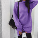 Women's Oversized Turtleneck Asymmetrical Pullover Dress
