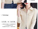 Spring Autumn Women Knitted Sweater Cardigan Short Jacket 2025 New Korean Fashion Zipper Solid Turn-Down Knit Coat Female Tops