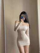 Mini Dress for Women is a Spring Waist-fitted Spicy Girl Long Sleeve Dress