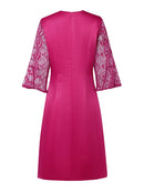 Lace V-Neck Satin Dress