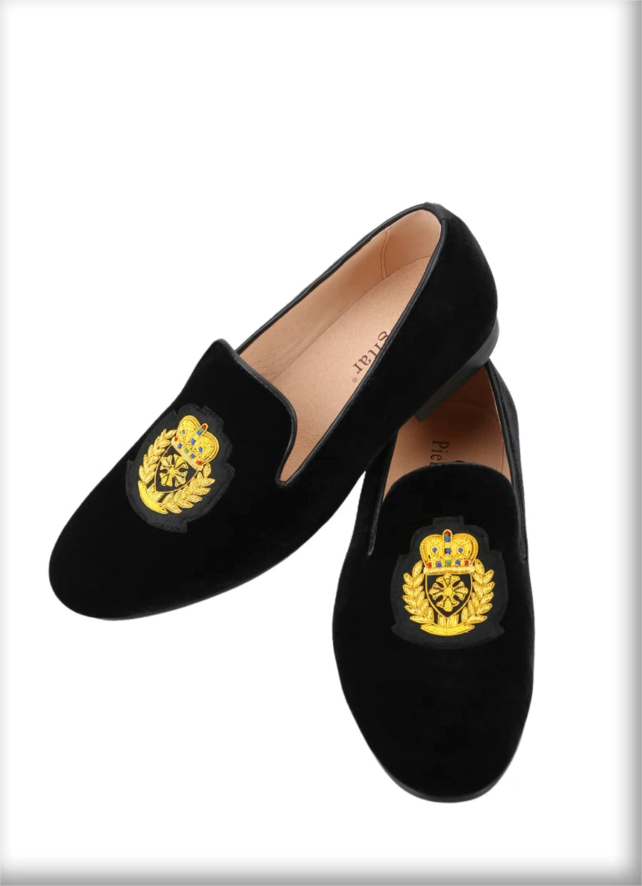 Summer New Model Imported From India British Royal Style Patch Embroidery Men Velvet Shoes Handmade Slip-On Loafers