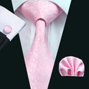 Peach Pink Wedding Ties For Men Exquisite Paisley Silk Pocket Square Cufflink Sets Fashion Woven Suit Necktie Groom Barry.Wang