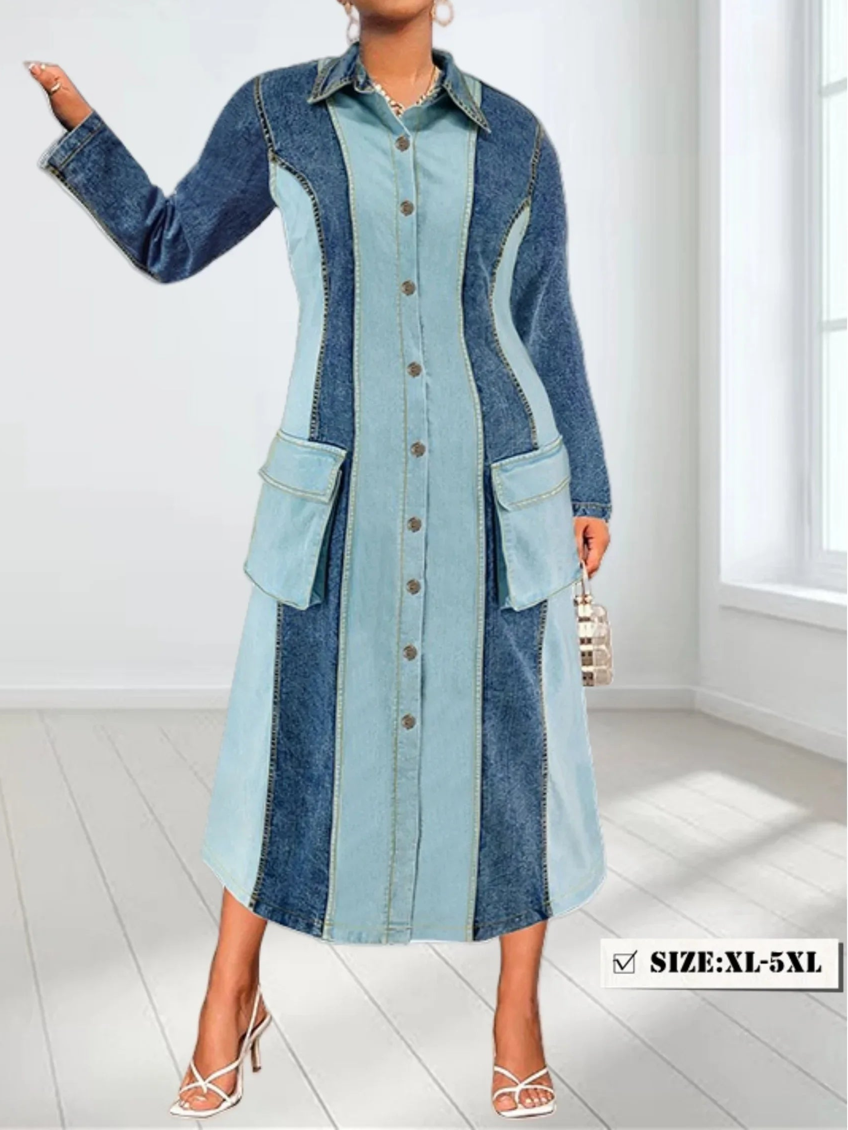 Women's Plus Size Denim Dress