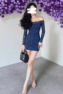Mini Dress for Women is a Spring Waist-fitted Spicy Girl Long Sleeve Dress