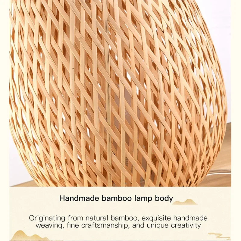 Contemporary Bamboo Weaving Table Lamp