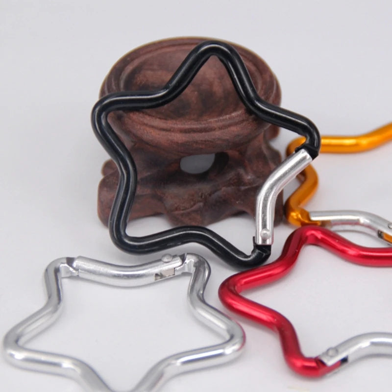 Aluminum Outdoor Star Shaped Spring Locking Carabiner Clip