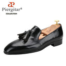 Piergitar Patinated Calf Leather Iconic Dandelion Loafers With Tassels Featuring Metal Spikes CL Brand Same Model Men Moccasins