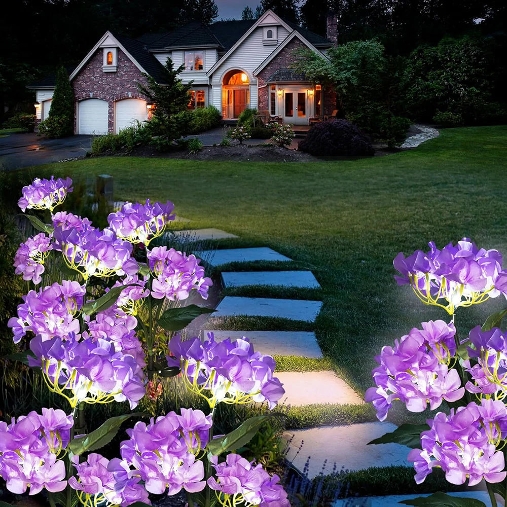 1PC Outdoor Solar-Powered Hydrangea Lanterns