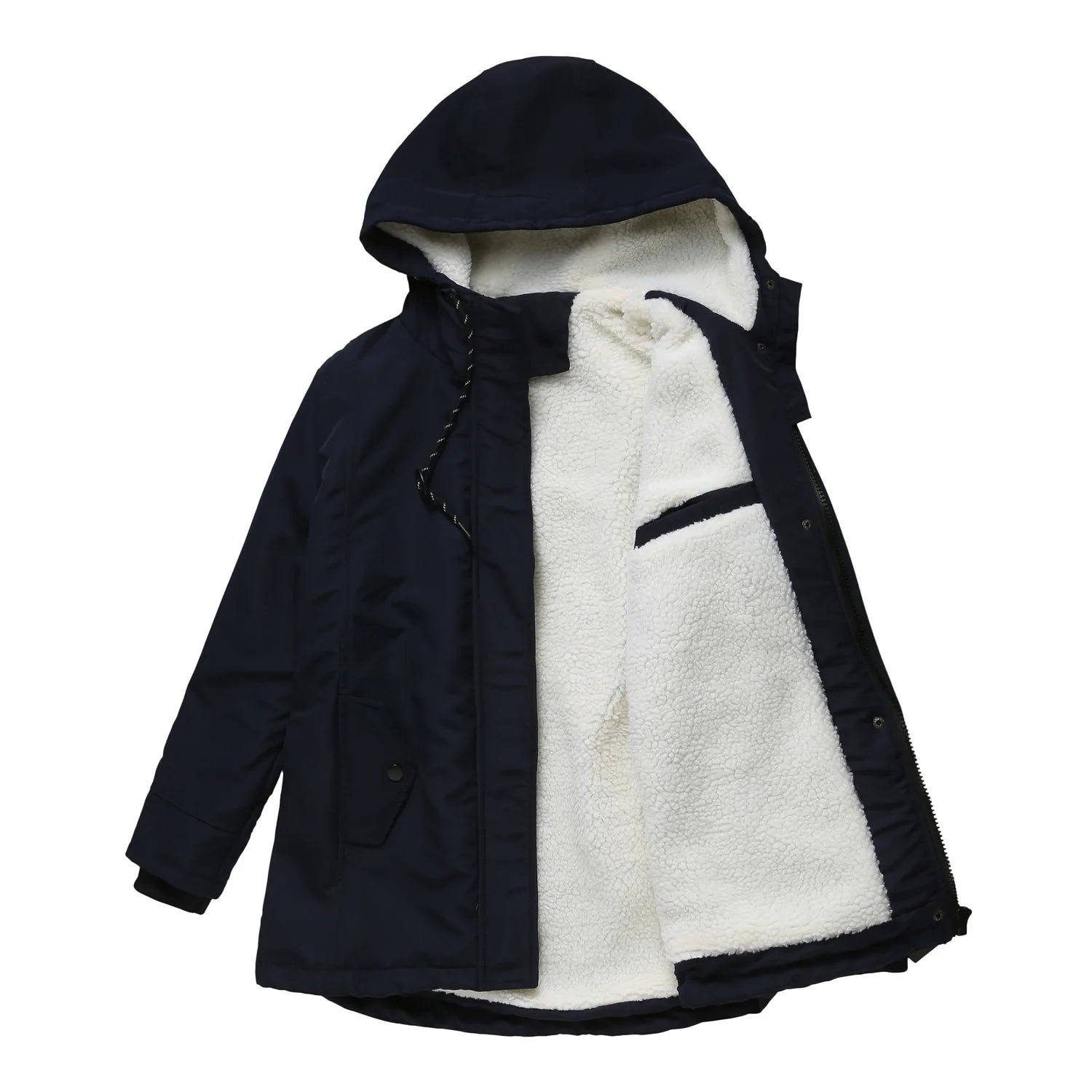 Women's Warm Hooded Parkas, Thick Plush Coats, Female Mid-Long Cotton Jacket, Winter Outwear, Big Size, S-5XL