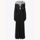 Customized Elegant Lace-Panel Maxi Dresses A-Line