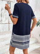 Women's Short Sleeve Bodycon Dress Geometric Print Spring Summer Music Festival Casual Fashion Ladies' Tight Dress