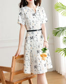 Midi-length Satin Woman Dress with chiffon