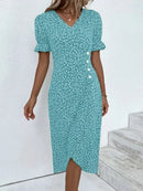 Women's V-Neck Floral Midi Dress