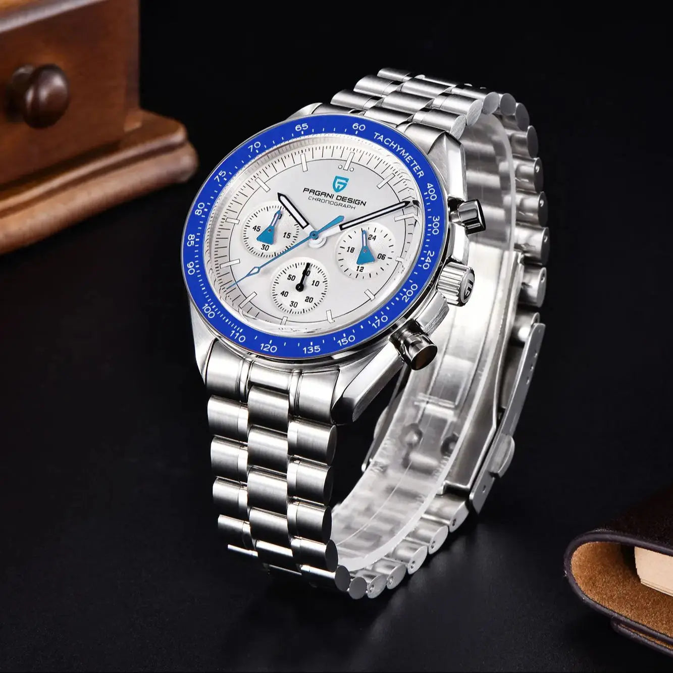 Men's Blue Aerospace Moon Quartz Watch