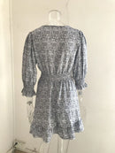 New Mid length Dress Waist Pullover Bohemian Printed Short Sleeve Fragmented Flower Dress