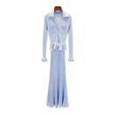 traf 2025 woman summer dress knitted ruffles corset elegant long skirt y2k New fashion high quality ruffle sleeves party dress