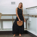 Women's Sleeveless Dot Loose Dresses