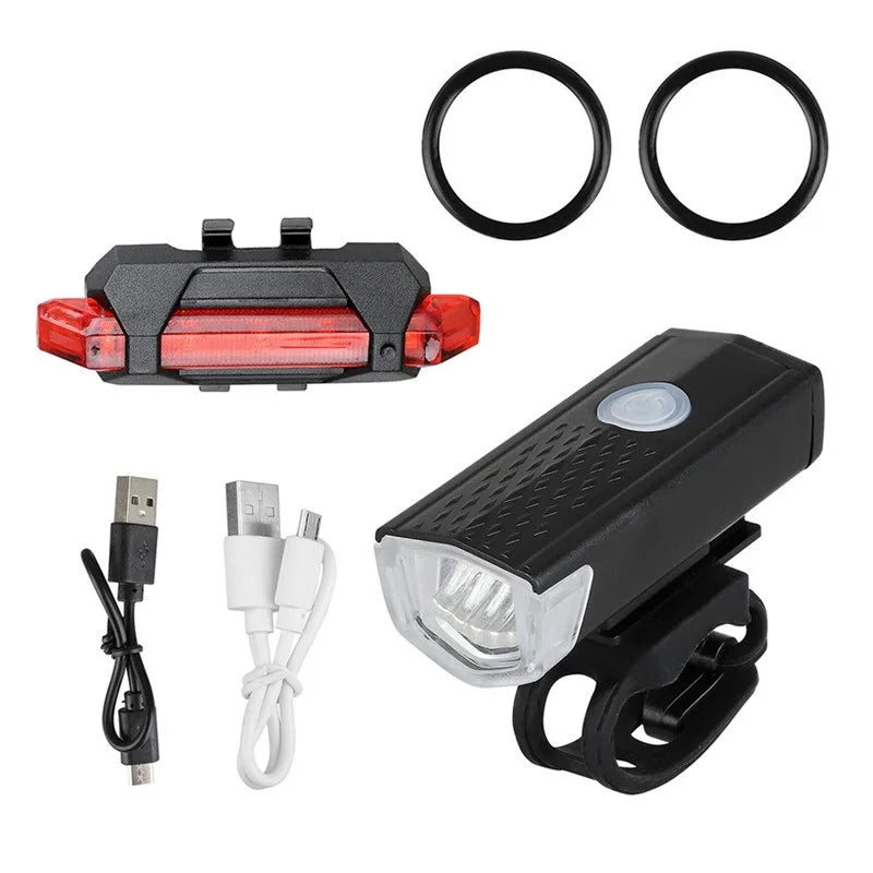 Bike Bicycle Light USB LED Rechargeable Set