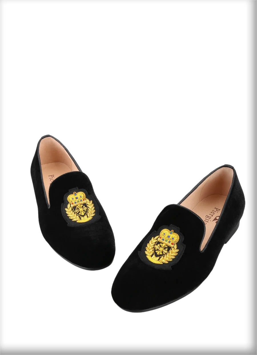 Summer New Model Imported From India British Royal Style Patch Embroidery Men Velvet Shoes Handmade Slip-On Loafers