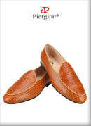 Piergitar Italy Toscana Imported Crocodile Pattern Calfskin Slip-On Loafers Handmade Men's Moccasin For Fashion Party And Prom